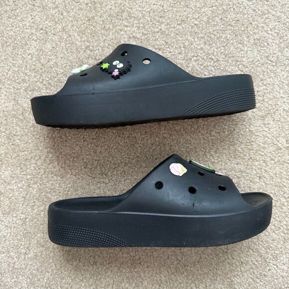 Crocs Classic Platform Slide Sandal Womens Size 9 Gently Used EUC Black - Picture 6 of 12